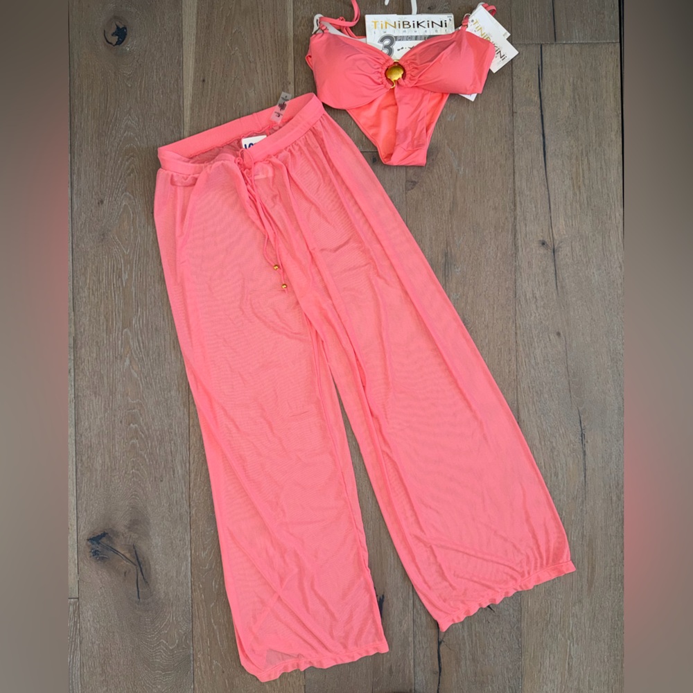 TiniBikini 3 piece swimsuit in Coral size small new with tags!